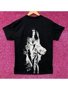 Lady Gaga Black & White Portrait Graphic T-Shirt Medium
